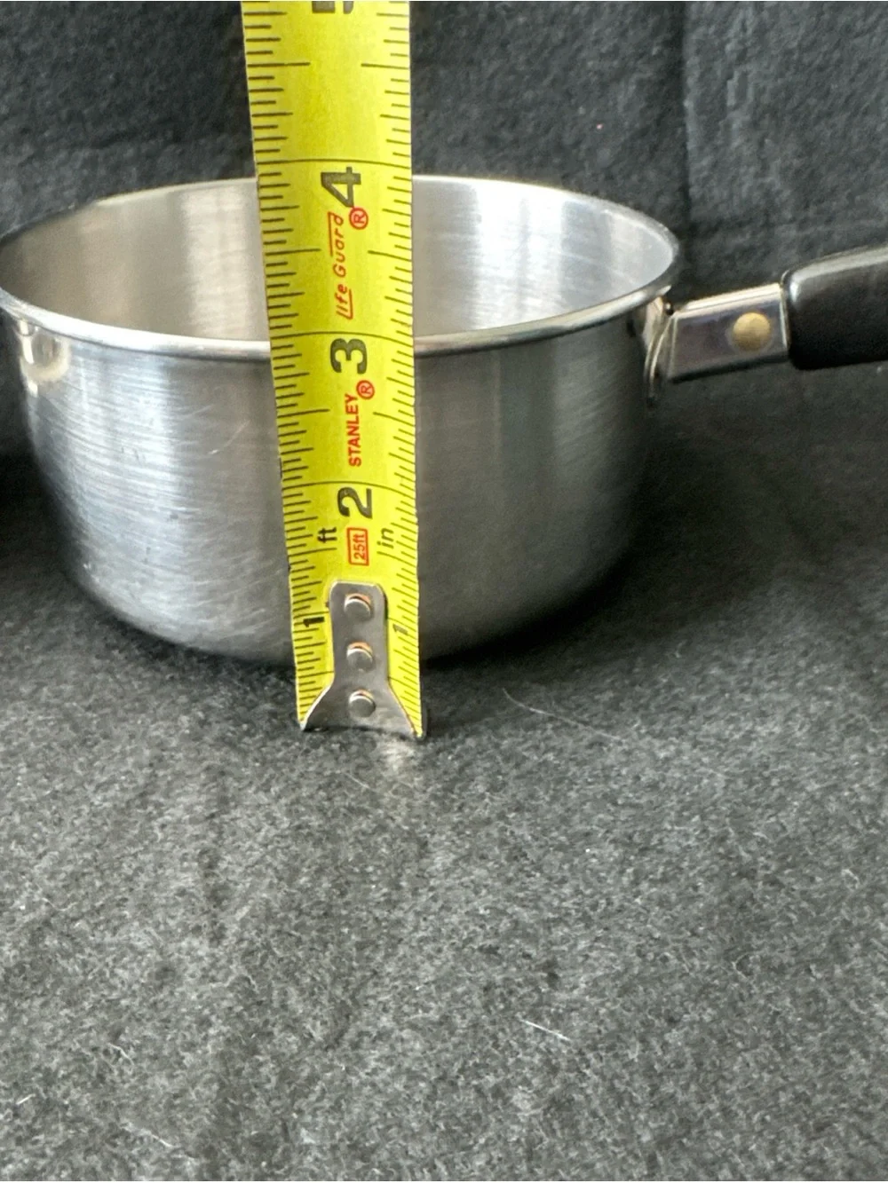 Vintage Revere Ware 1801 1 Qt Pot w/Lid Stainless Steel Tri Ply Bottom USA